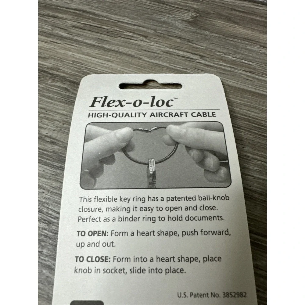 Lucky Line Flex-o-Loc Key Ring Unisex OS Blue New Aircraft Cable 71101 USA